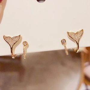 Mairmaid earrings, sparkle gold plated stud earrings